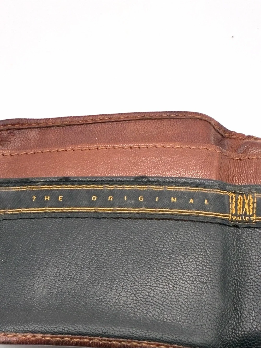 Vintage Original Taxi Wallet Brown Distressed Leather Coin Purse Snap Closure